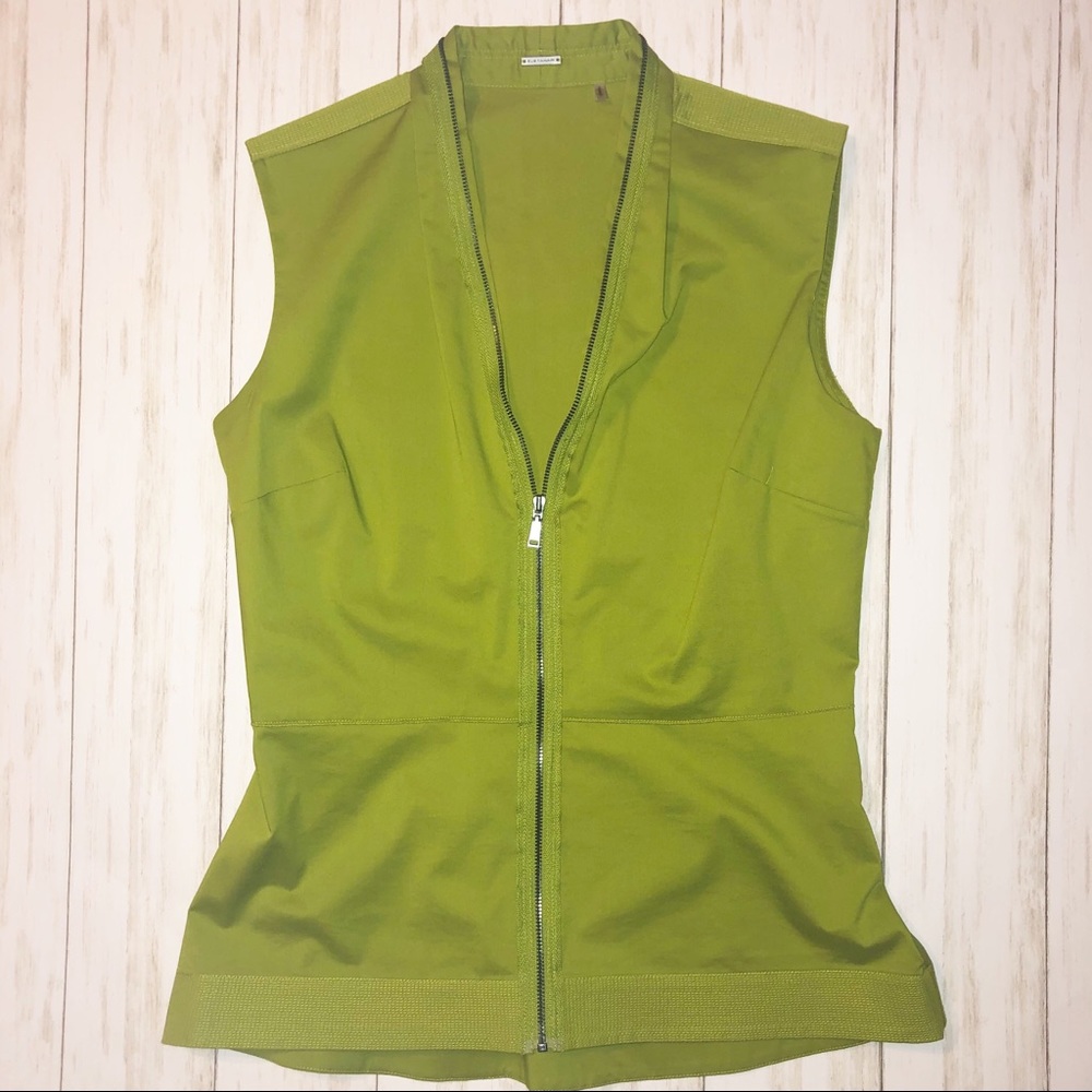 Elie Tahari Laura stretch Poplin zip front top